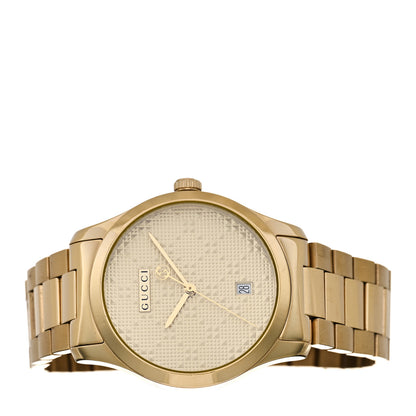 Gucci Stainless Steel 38mm G-Timeless Diamante Quartz Watch Gold 2 of 4