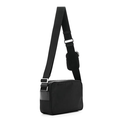 Prada Re-Nylon Vela Saffiano Pocket Double Zip Shoulder Bag Black 3 of 10