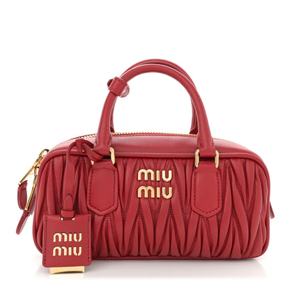 Miu Miu Nappa Matelasse Regular Arcadie Top Handle Bag Rosso 1 of 10