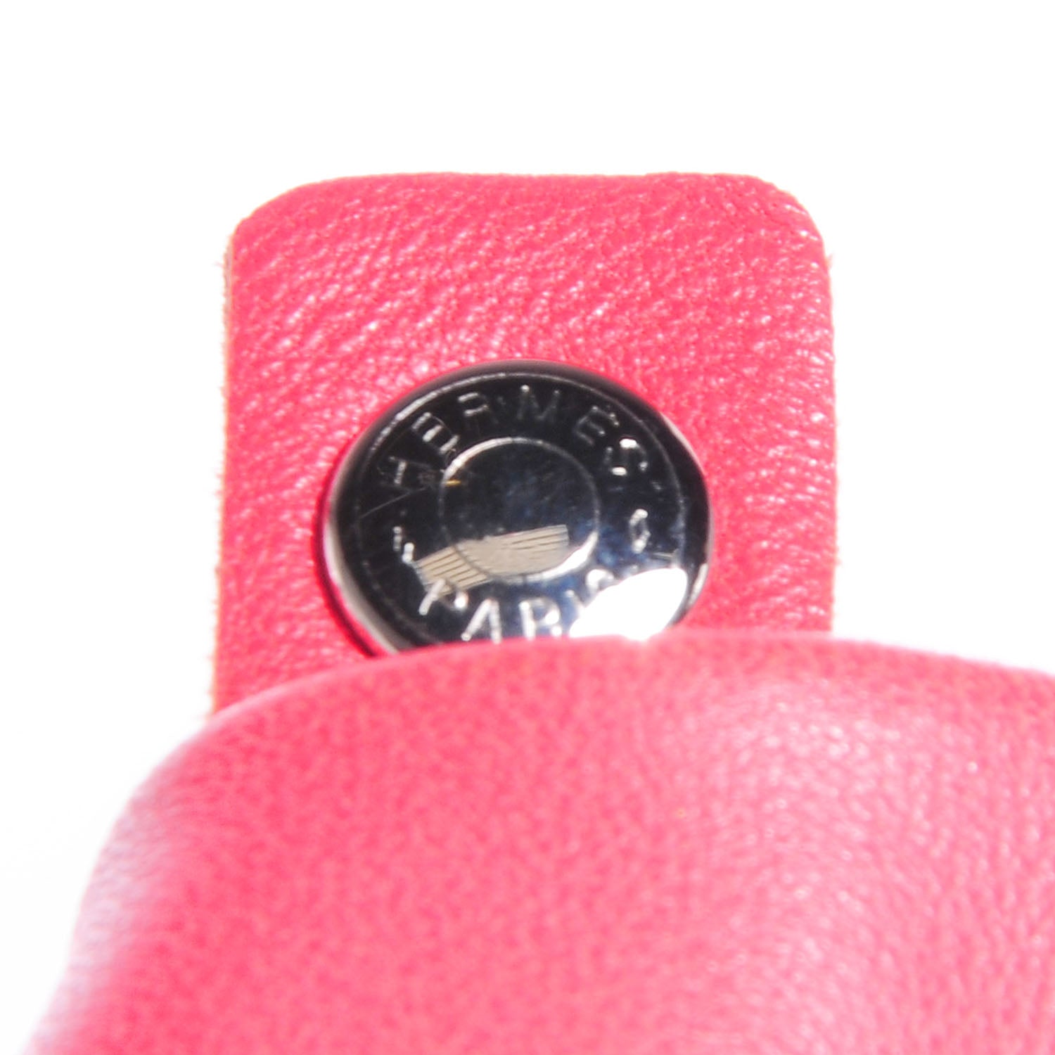 Hermes Milo Lambskin Clou De Selle Pouch Rose Tyrien 11 of 12