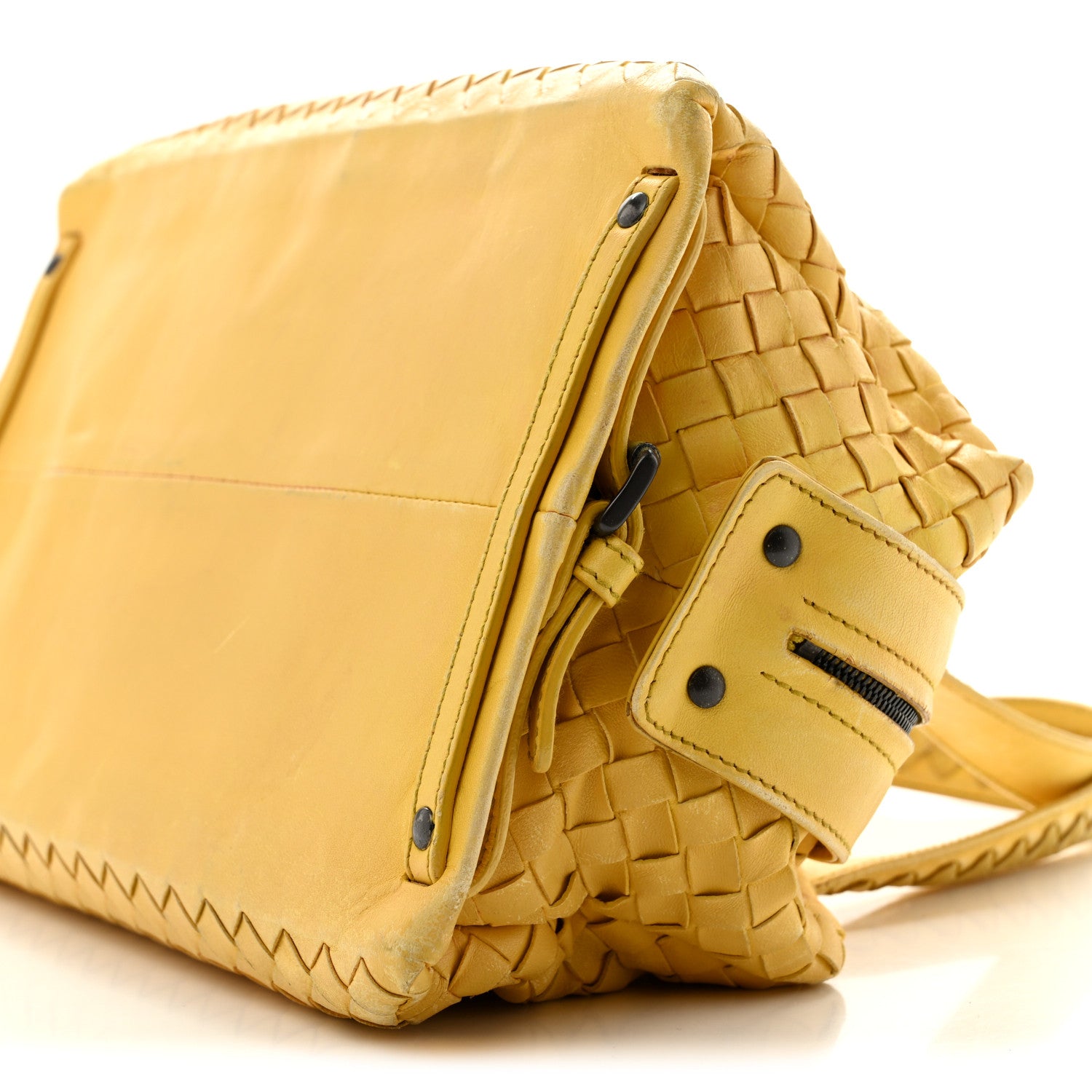 Bottega Veneta Nappa Intrecciato Woven Top Handle Bag Buttercup 10 of 16