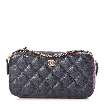 Chanel Iridescent Caviar Quilted Clutch With Chain Black 1 of 12