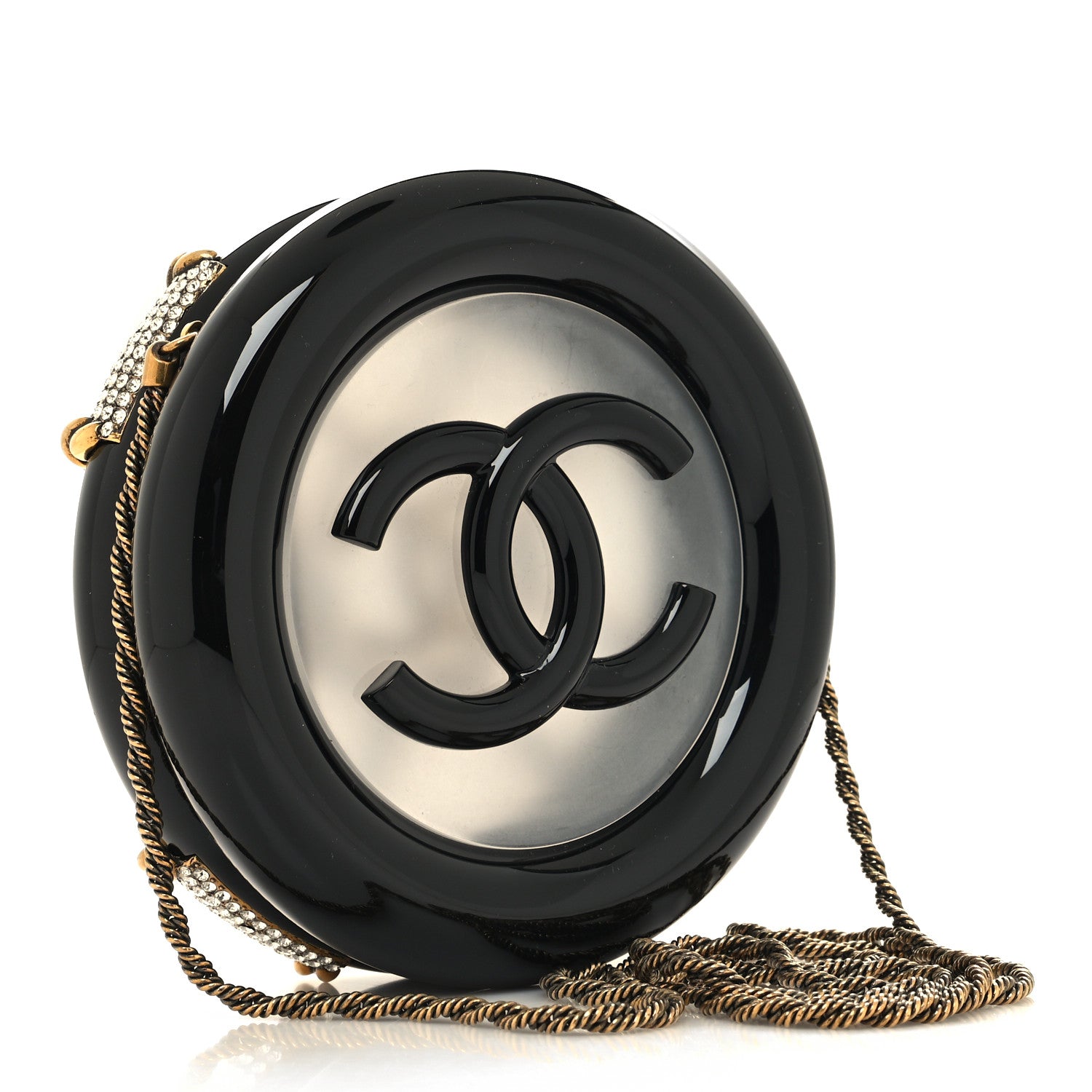 Chanel Resin Crystal Rescue Wheel Minaudière Black 3 of 10