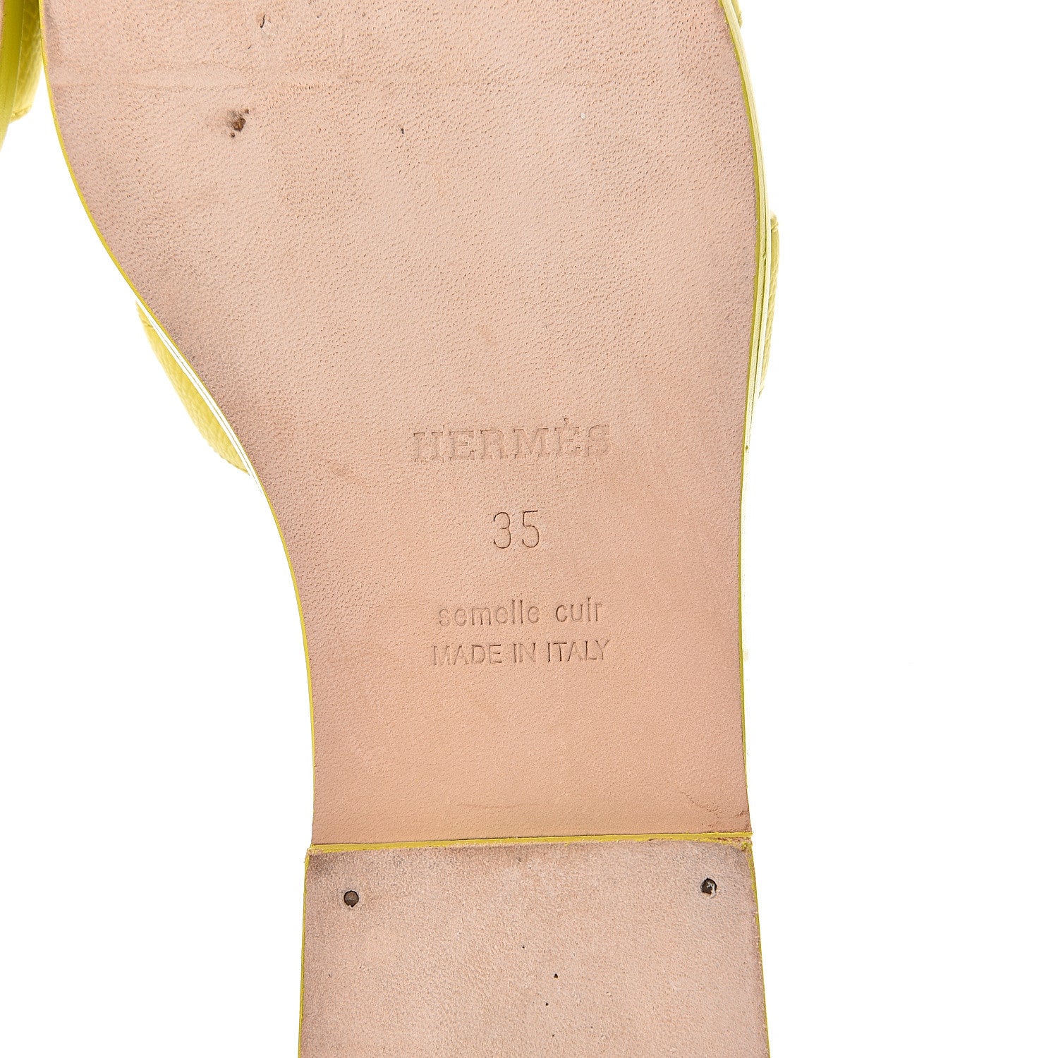 Hermes Epsom Oran Sandals 35 Jaune Pollen 7 of 11