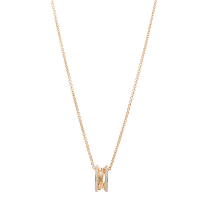 Bulgari 18K Rose Gold Diamond B.Zero1 Open Legends Pendant Necklace 1 of 9