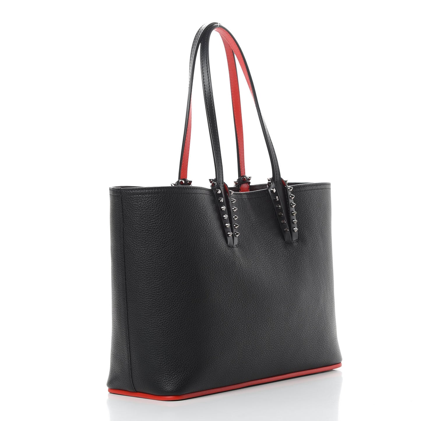 Calfskin Spikes Small East West Cabata Tote Black