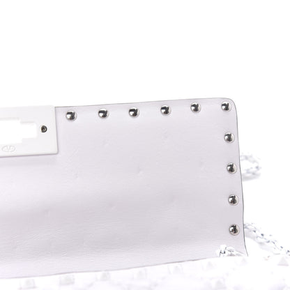 Valentino Garavani Lambskin Free Rockstud Spike Wallet on Chain Optic White 8 of 11