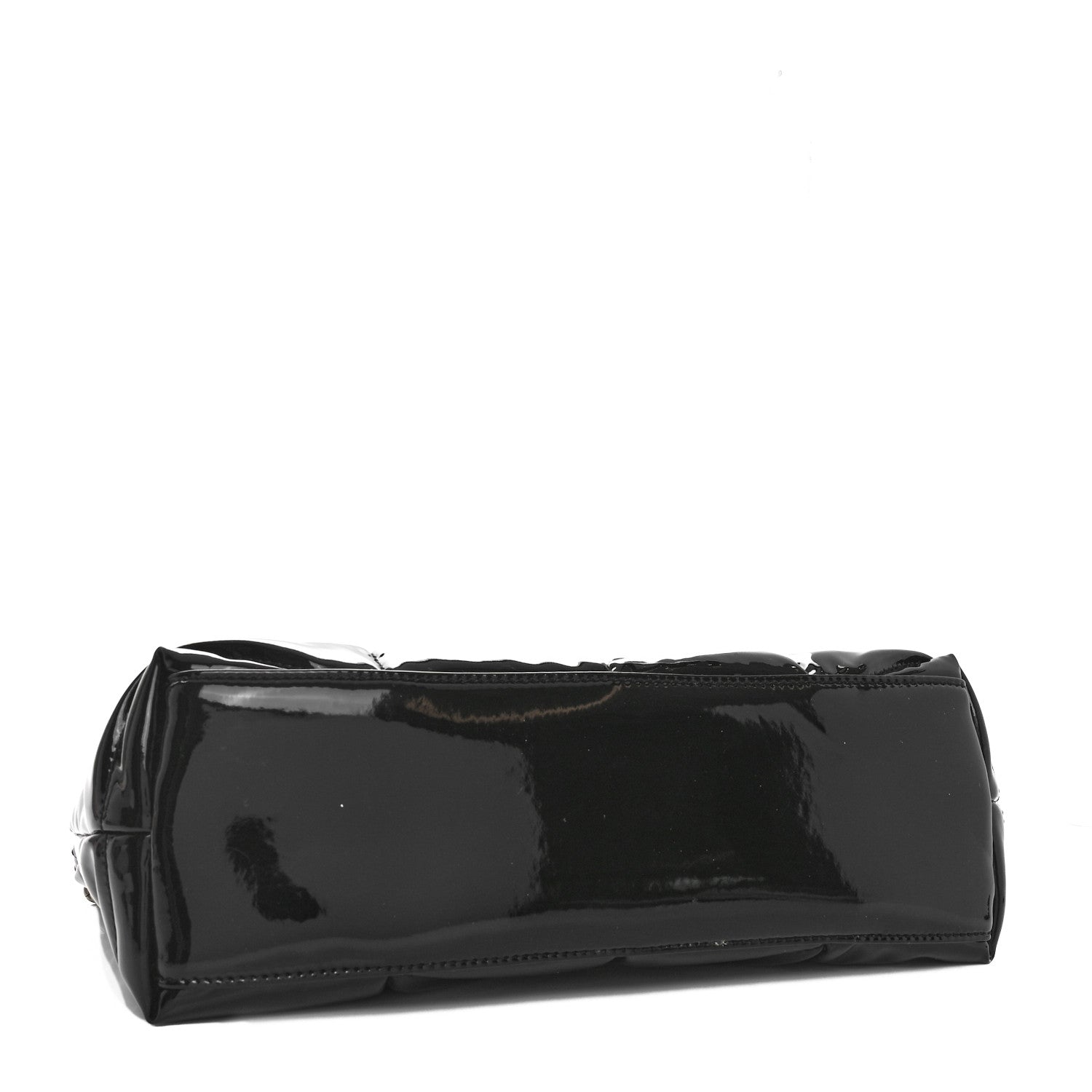 Saint Laurent Patent Quilted Small Loulou Puffer Monogram Chain Satchel Black 4 of 10