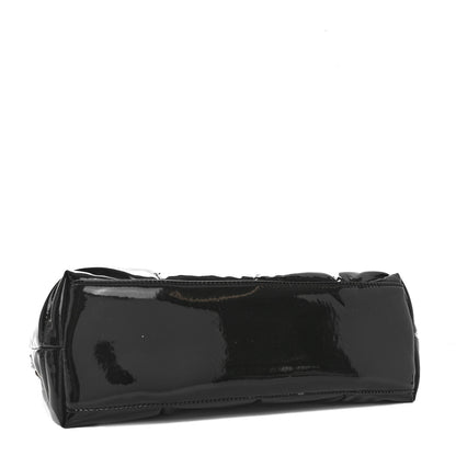 Saint Laurent Patent Quilted Small Loulou Puffer Monogram Chain Satchel Black 4 of 10