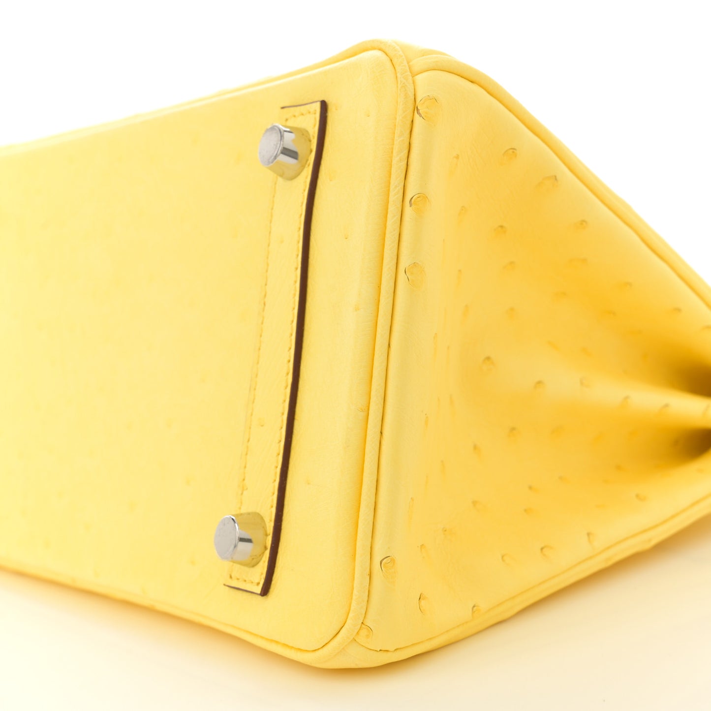 Ostrich Birkin 25 Jaune Citron