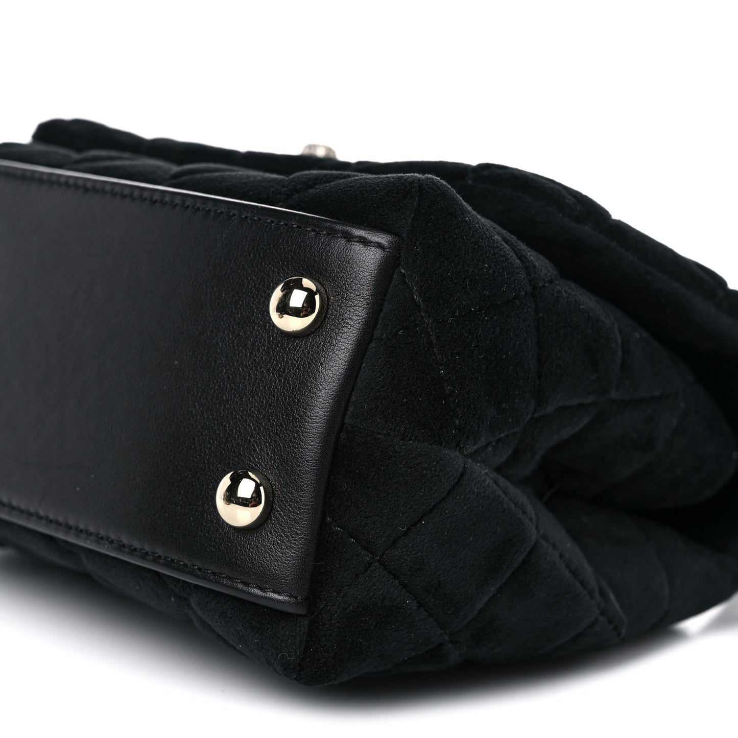 Velvet Crystal Quilted Extra Mini Coco Handle Flap Black