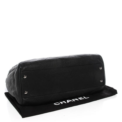 Chanel Washed Calfskin Large Hamptons Shopping Tote Black 4 of 7