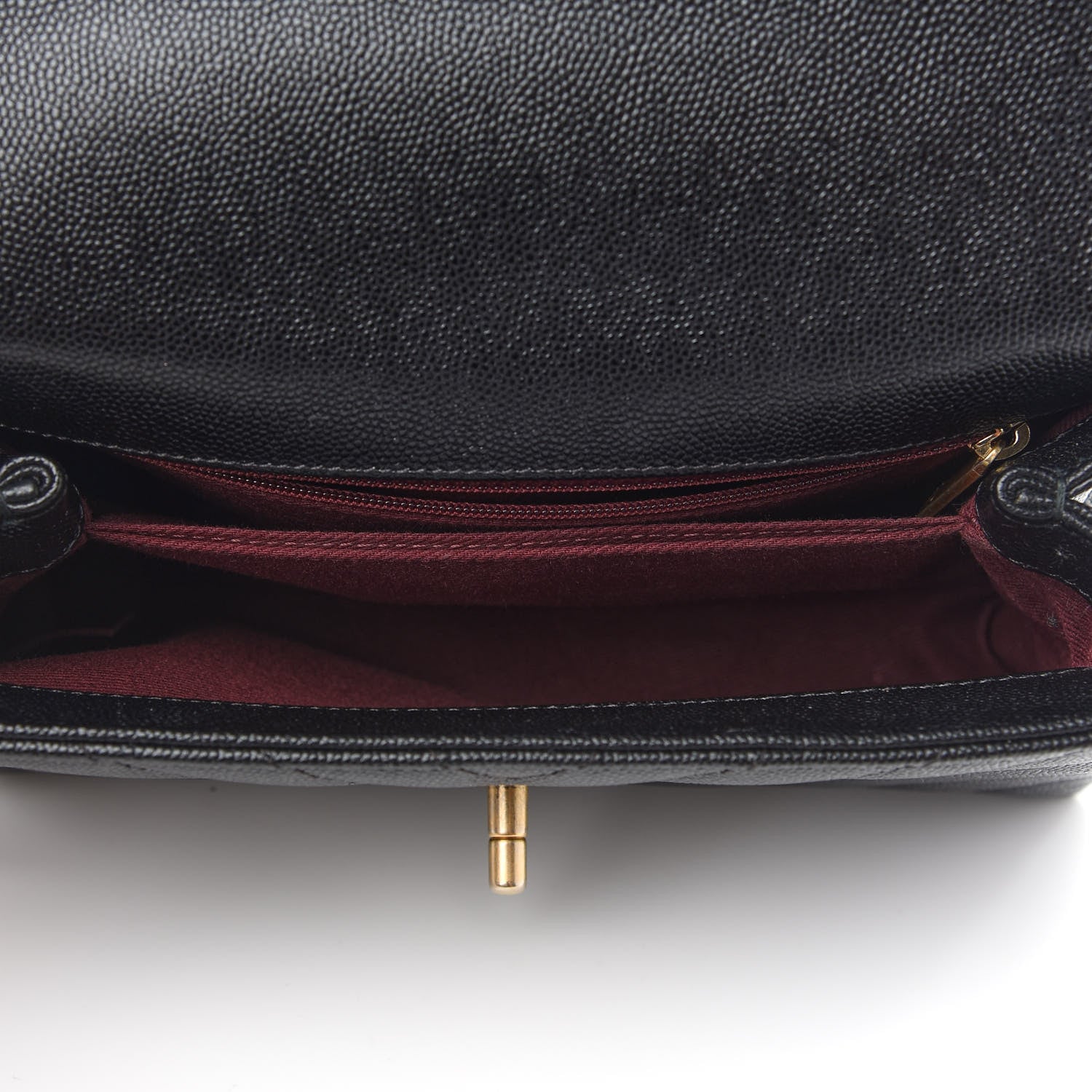Chanel Caviar Chevron Quilted Mini Coco Handle Flap Black 4 of 8