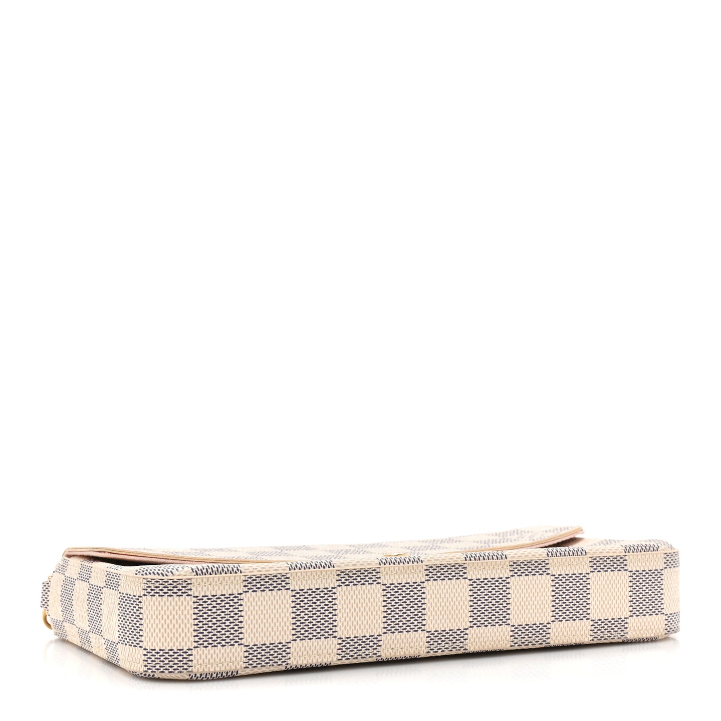 Damier Azur Pochette Felicie Chain Wallet Rose Ballerine