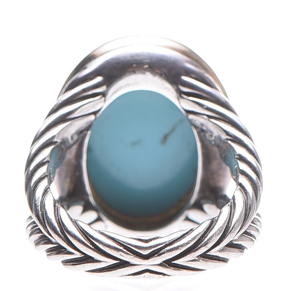 David Yurman Sterling Silver 18K Yellow Gold Turquoise 13mm Signature Oval Ring 52 6 4 of 10