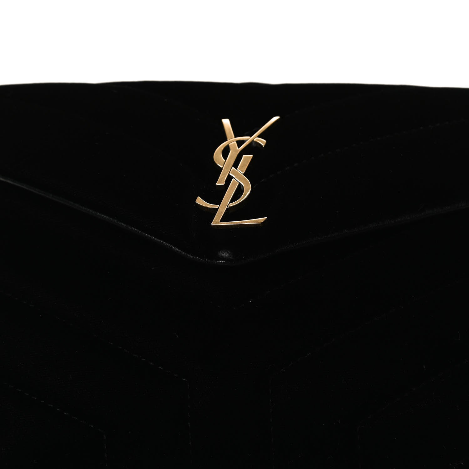 Saint Laurent Velvet Y Quilted Monogram Toy Loulou Chain Satchel French Black 12 of 13