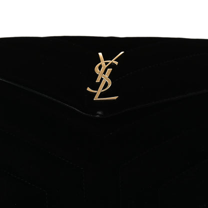 Saint Laurent Velvet Y Quilted Monogram Toy Loulou Chain Satchel French Black 12 of 13