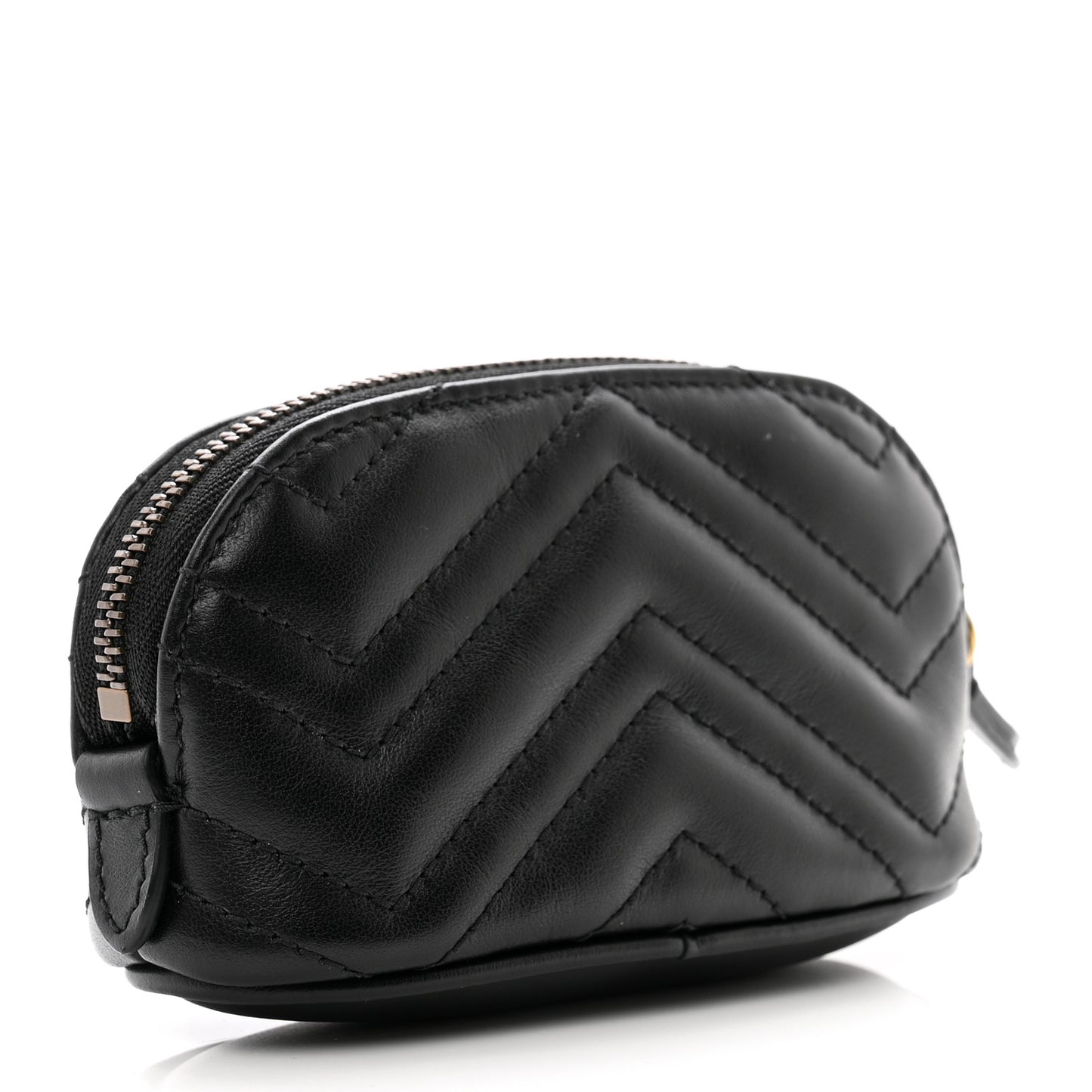 Calfskin Matelasse GG Marmont Key Pouch Black