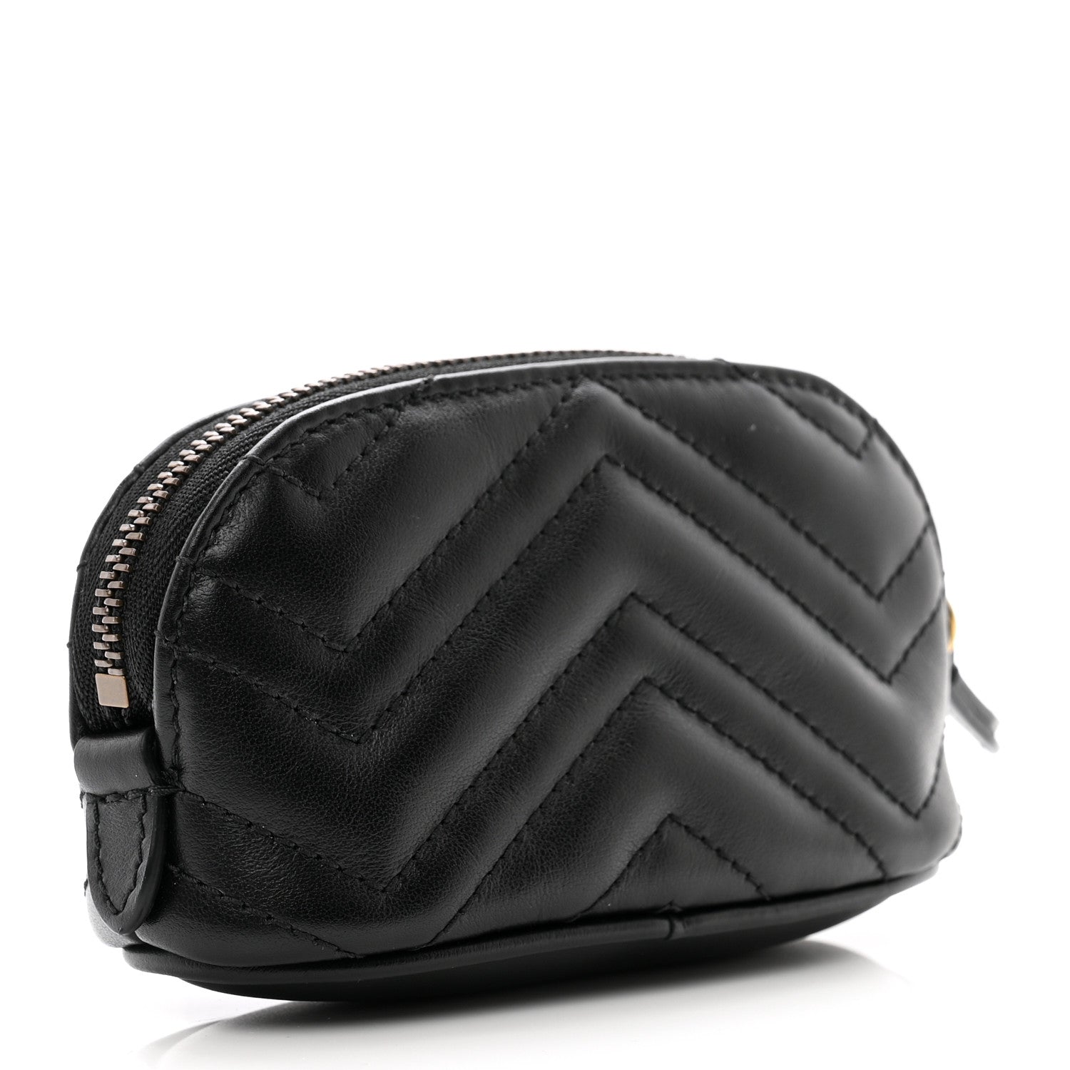 Gucci Calfskin Matelasse GG Marmont Key Pouch Black 3 of 8