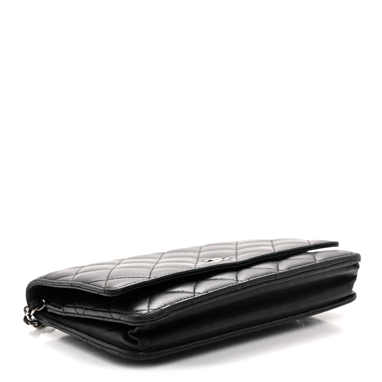 Chanel Lambskin Quilted Wallet On Chain WOC Black 4 of 12