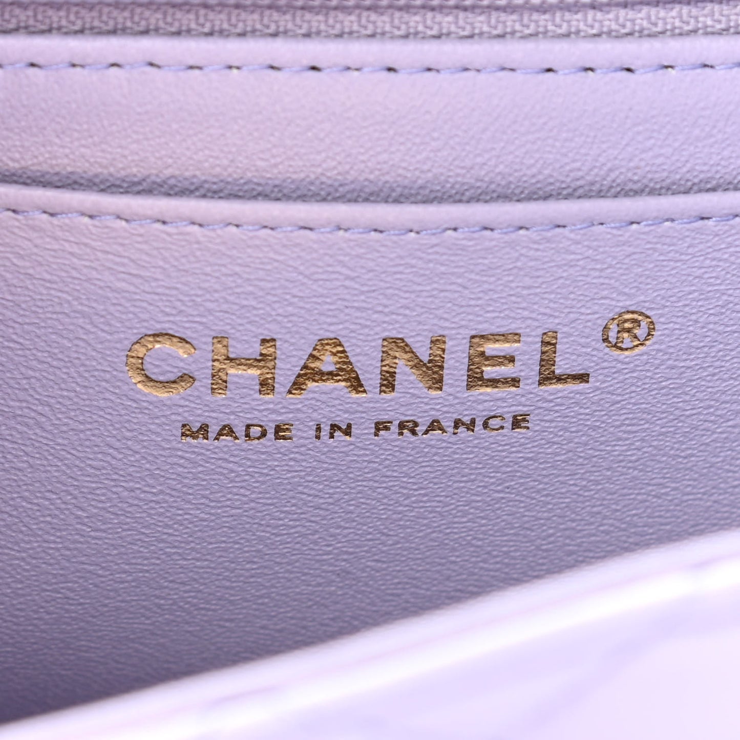 Lambskin Quilted Mini Top Handle Rectangular Flap Light Purple