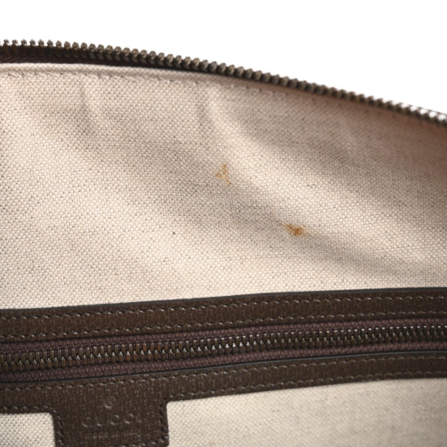 GG Supreme Monogram Textured Dollar Calfskin Web Medium Savoy Duffle Bag Beige Ebony Fluorescent Orange