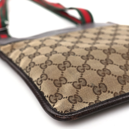 Gucci GG Monogram Web Messenger Crossbody Bag Dark Brown 8 of 9