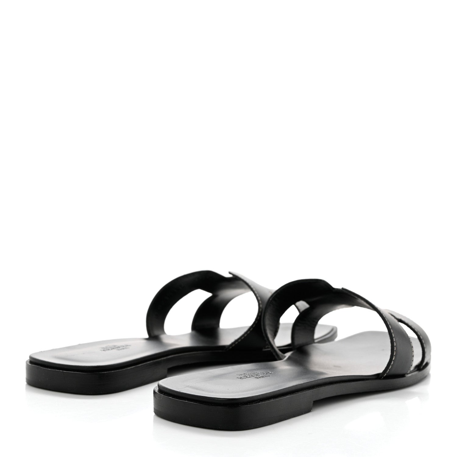 Hermes Box Calfskin Oran Sandals 41.5 Black 4 of 9