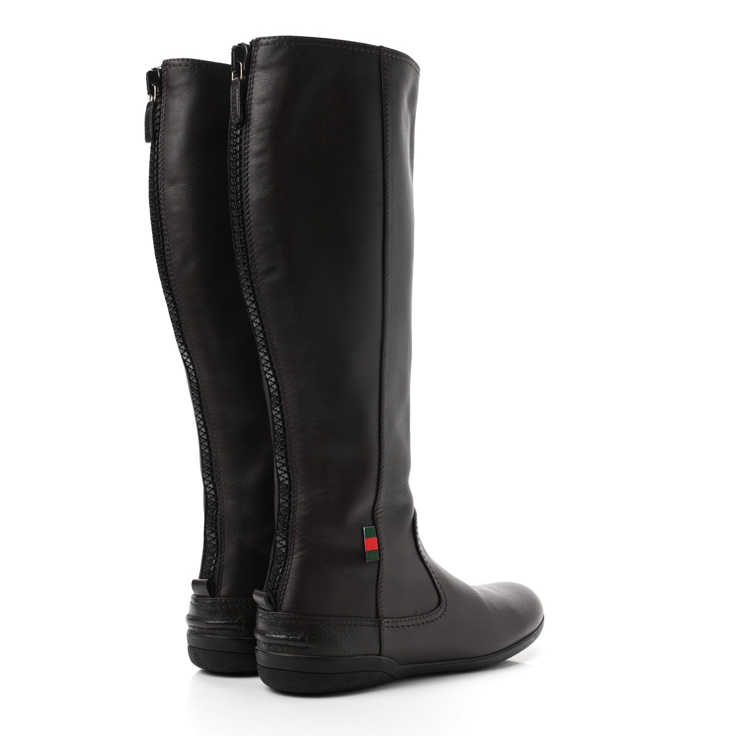 Gucci Calfskin Riding Boots 35.5 Brown 4 of 8