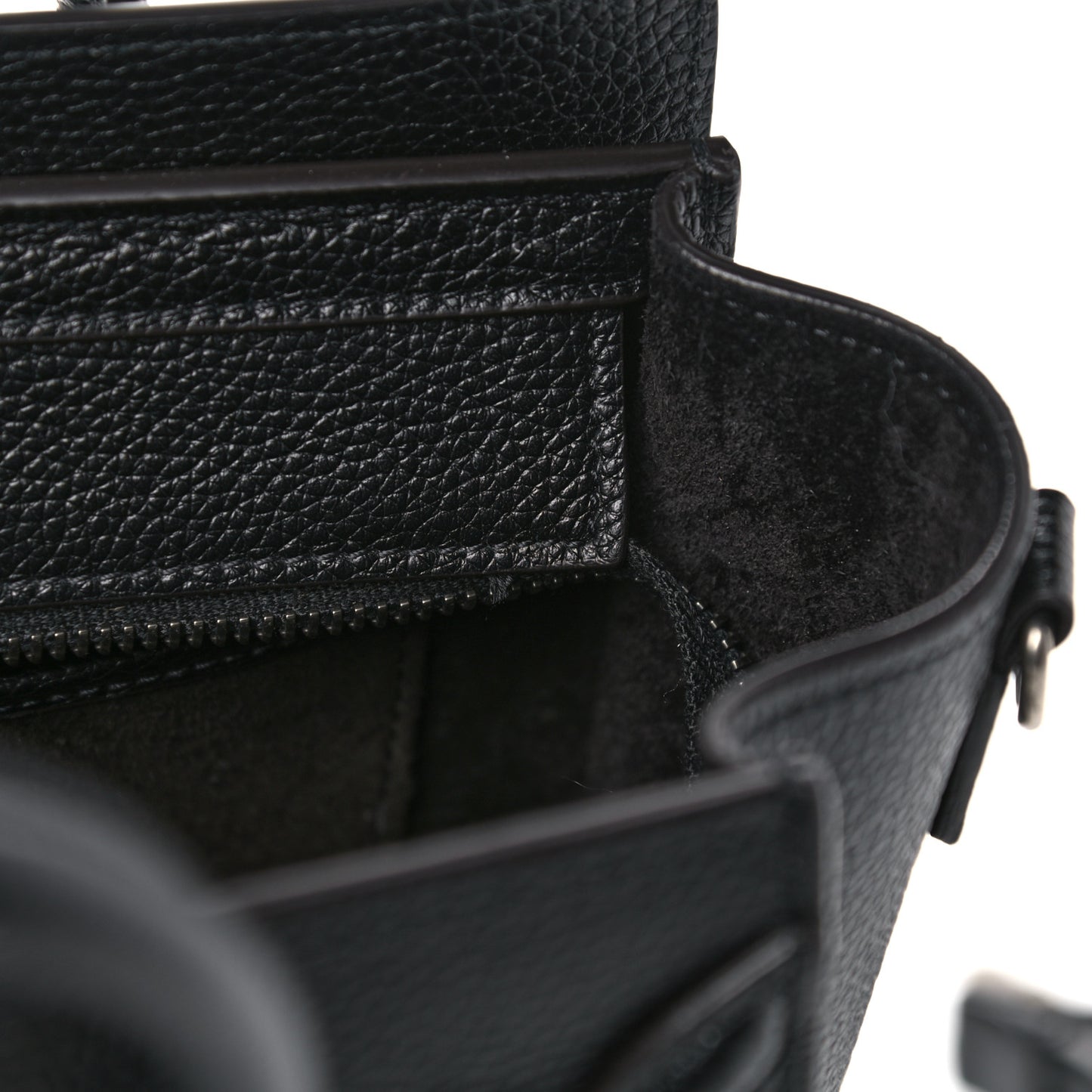 Drummed Calfskin Nano Luggage Black