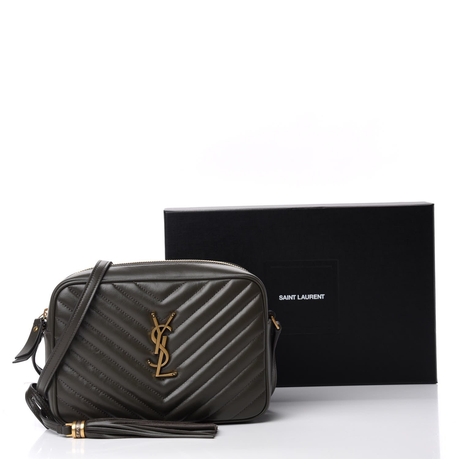Saint Laurent Calfskin Matelasse Monogram Lou Camera Bag Green 11 of 11