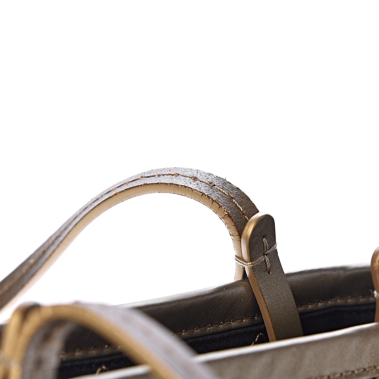 Grained Calfskin Large Shopping Fever Tote Gold