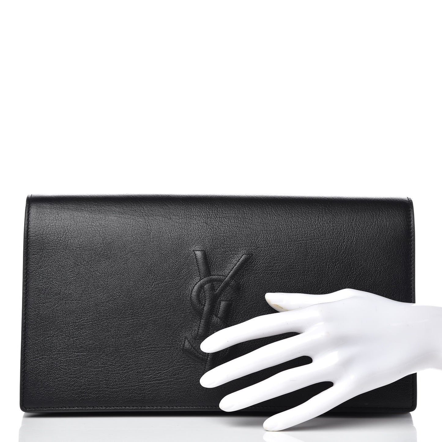 Calfskin Monogram Large Belle De Jour Clutch Black