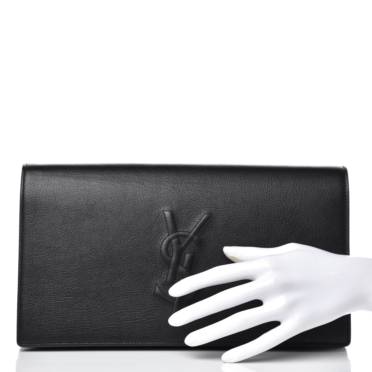 Saint Laurent Calfskin Monogram Large Belle De Jour Clutch Black 2 of 10