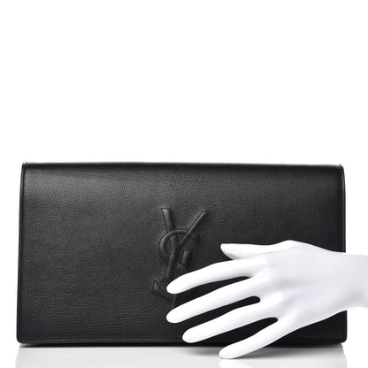 Saint Laurent Calfskin Monogram Large Belle De Jour Clutch Black 2 of 10