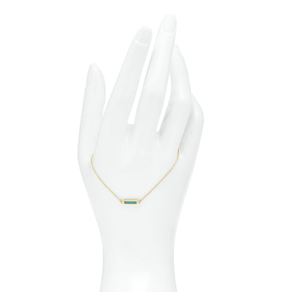 Jennifer Meyer 18K Yellow Gold Turquoise Inlay Bar Bracelet 2 of 4