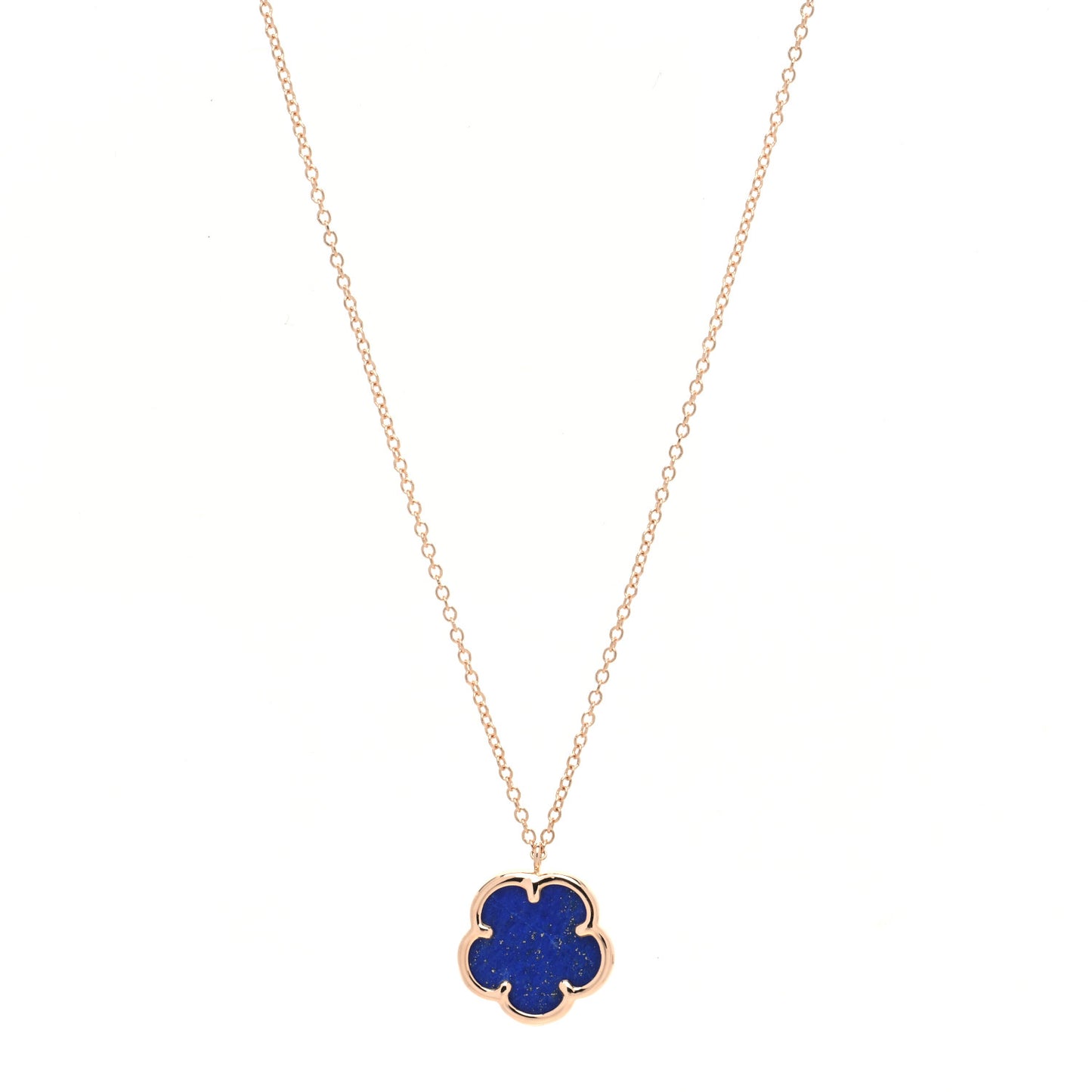 18K Rose Gold Diamond Lapis White Agate Doublet Necklace