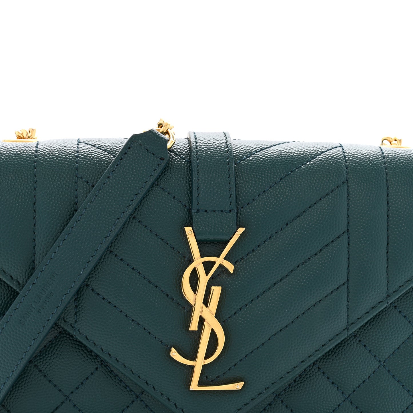 Grain De Poudre Textured Mixed Matelasse Triquilt Small Monogram Satchel Sea Turquoise