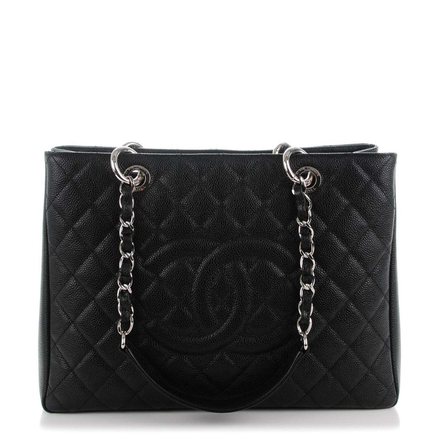 Caviar Quilted Grand Shopping Tote GST Black