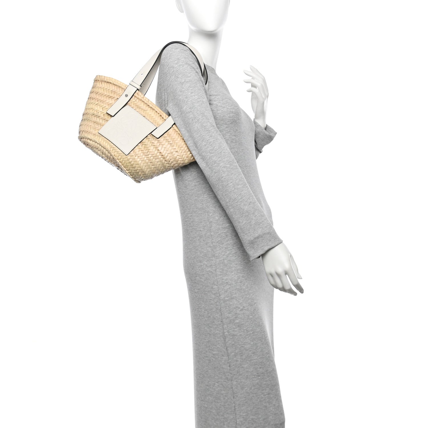 Loewe Raffia Mini Basket Tote Bag Natural White 2 of 9