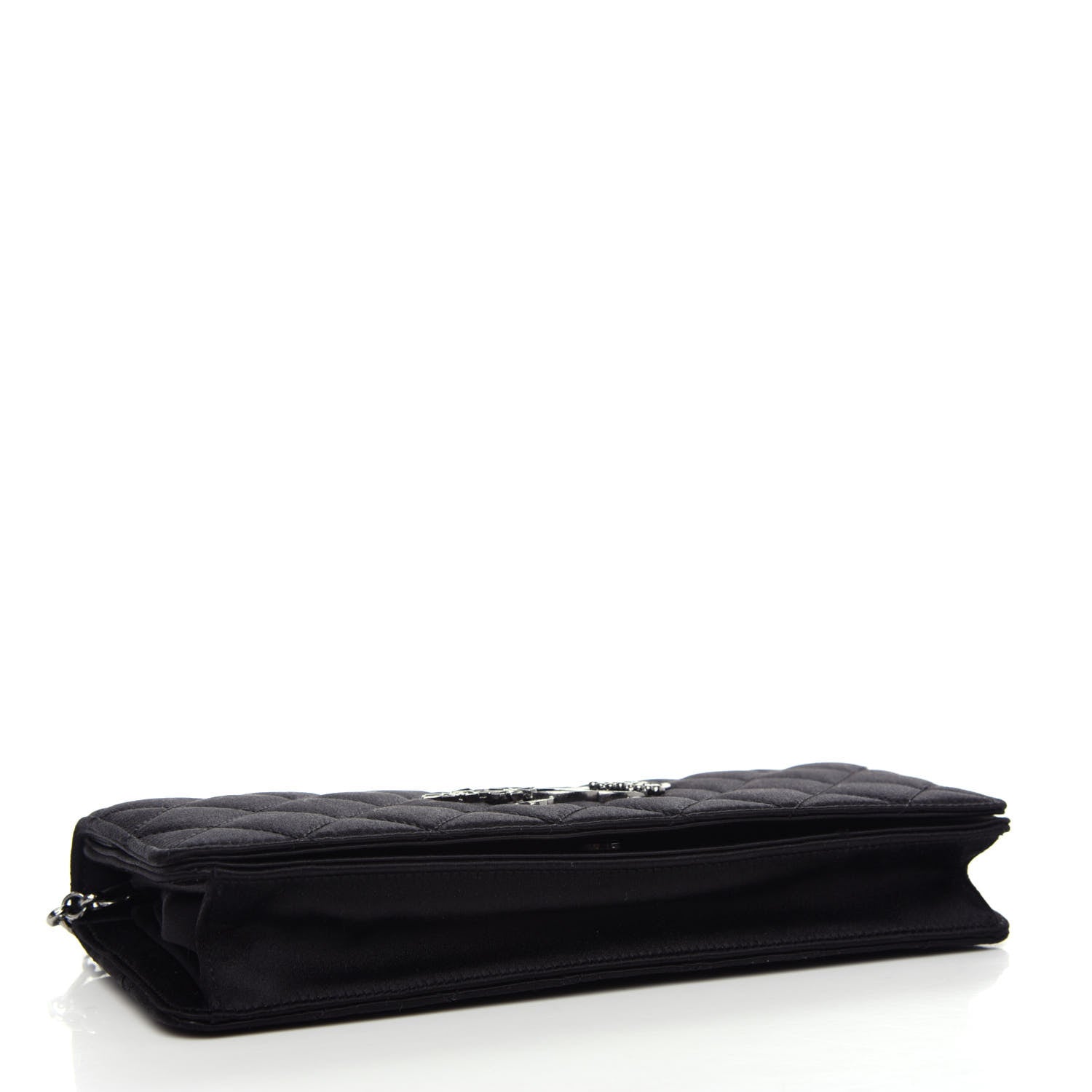 Chanel Satin Quilted CC Clutch With Chain Black 5 of 10