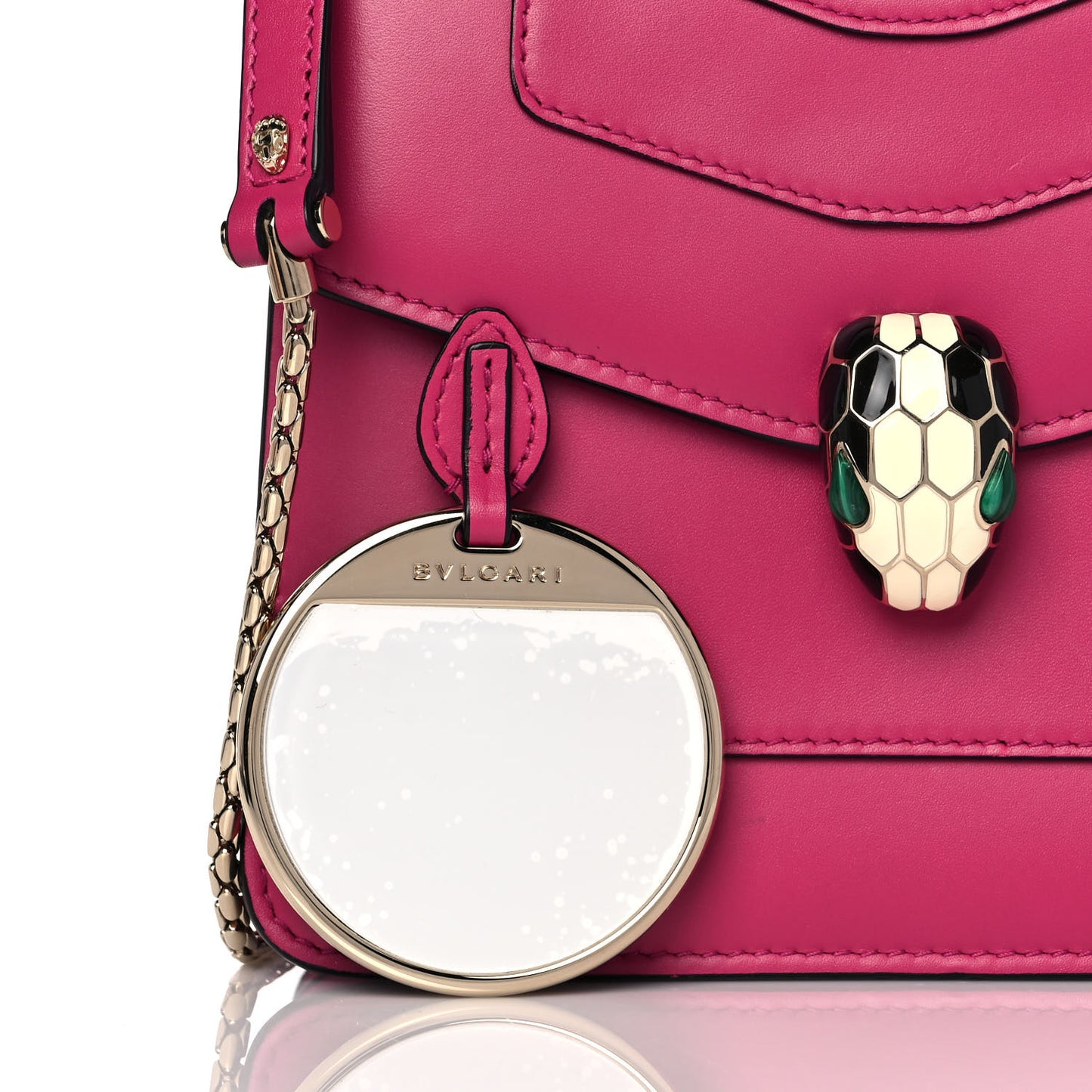 Calfskin Serpenti Forever Top Handle Pink