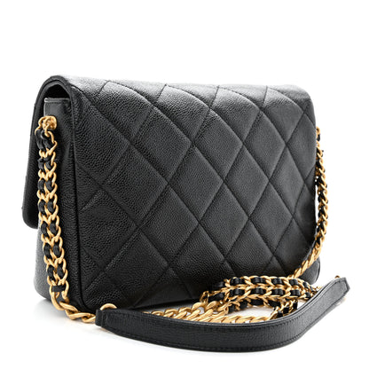 Chanel Shiny Caviar Quilted Small Chain Melody Flap Black 4 of 12