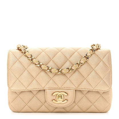 Chanel Metallic Lambskin Quilted Mini Rectangular Flap Gold 1 of 11