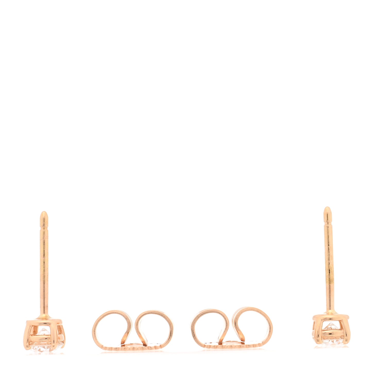 18K Rose Gold Diamond .28ctw Solitaire Earrings