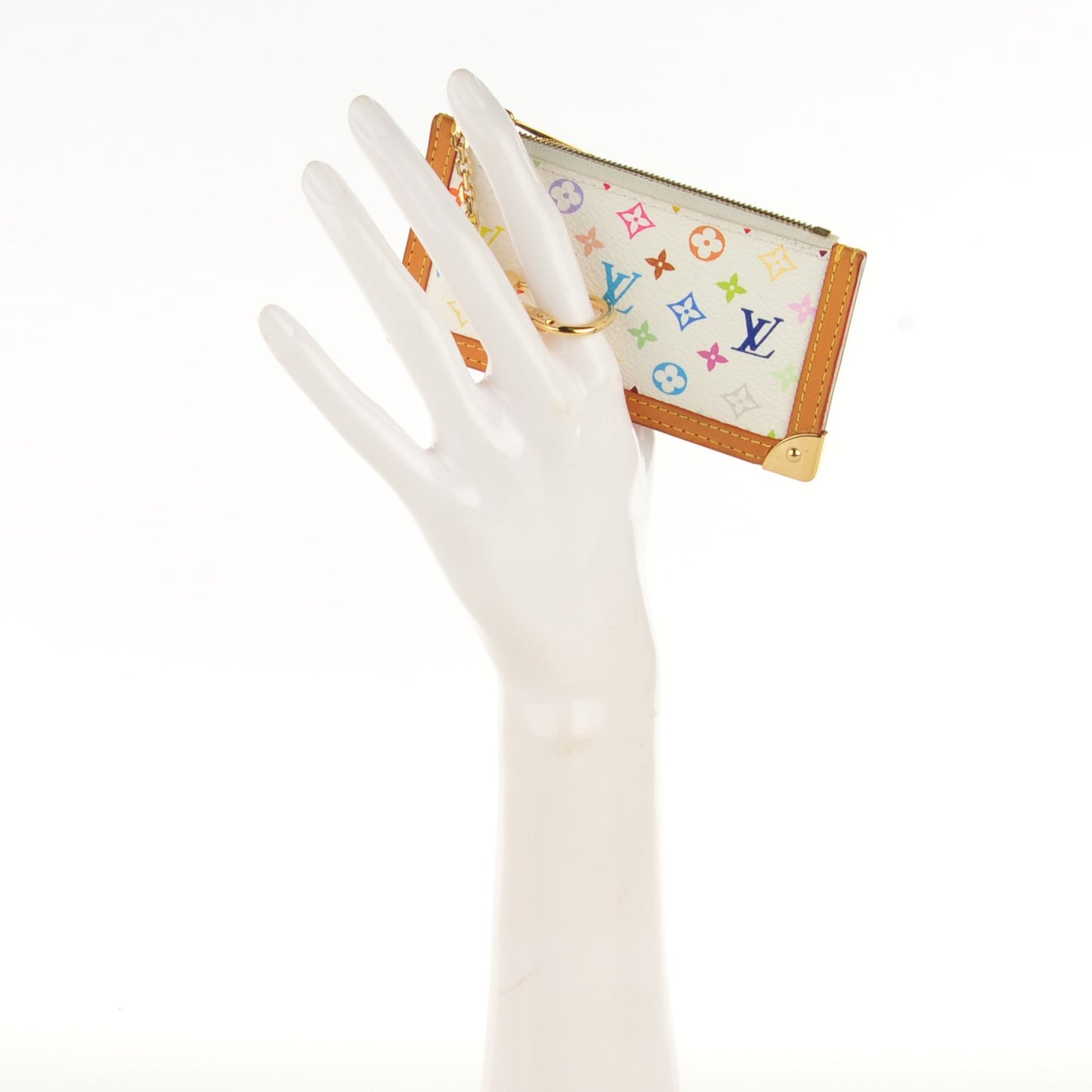 Monogram Multicolor Key Pouch White