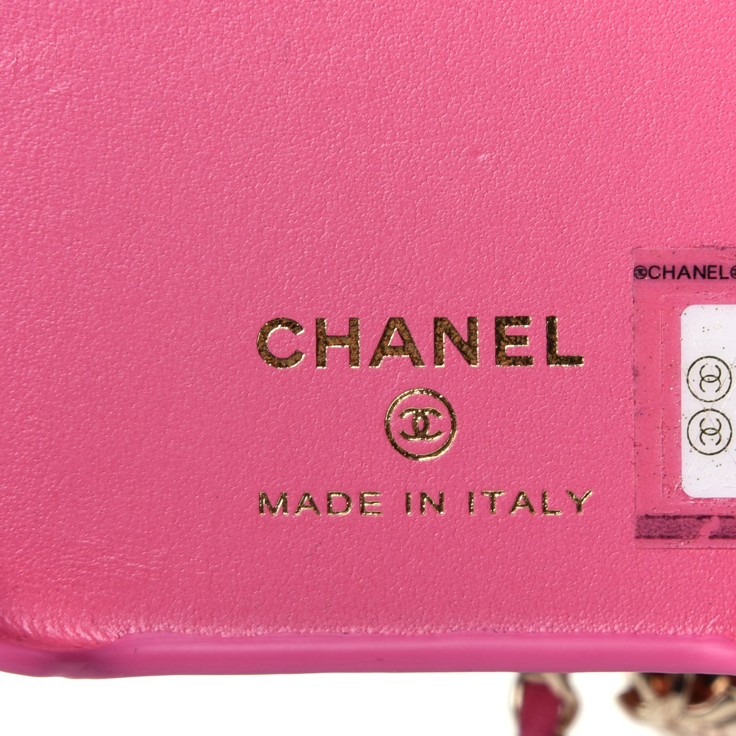 Lambskin Quilted Pearl Crush iPhone XII Pro Holder With Chain