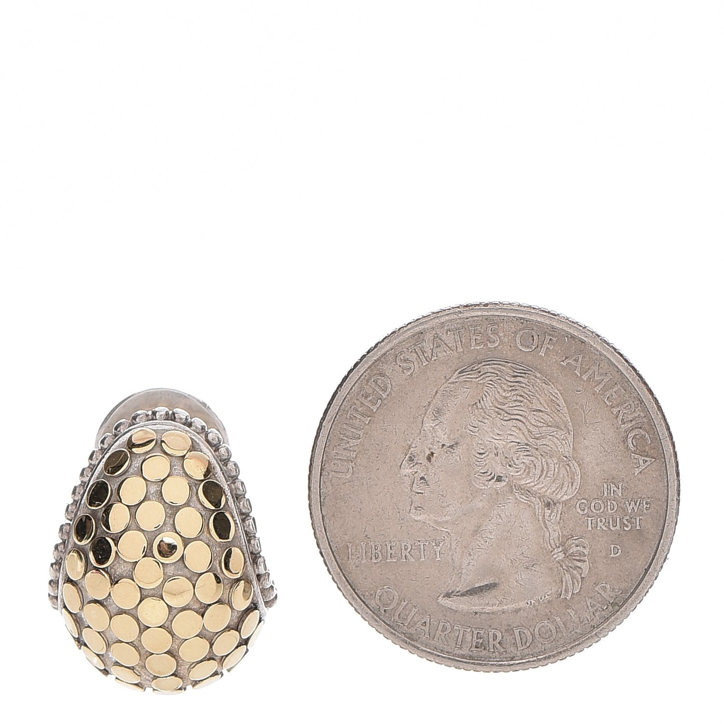 Sterling Silver 18K Yellow Gold Buddha Belly Dot Earrings