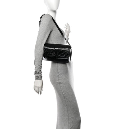 Saint Laurent Crinkled Calfskin Matelasse Monogram Niki Body Bag Black 2 of 11