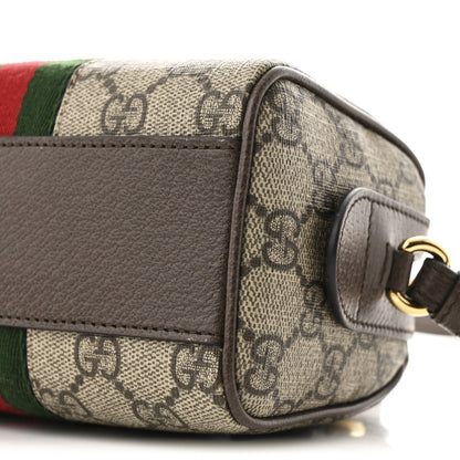 Gucci GG Supreme Monogram Textured Dollar Calfskin Web Super Mini Ophidia Top Handle Bowler Bag Beige Ebony New Acero 9 of 9